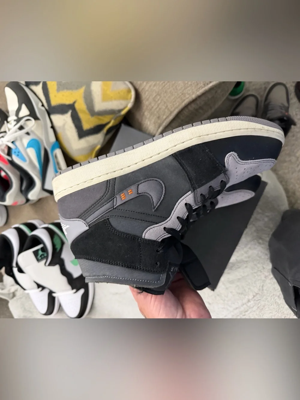 Jordan High-Top Sneakers in Black and Gray